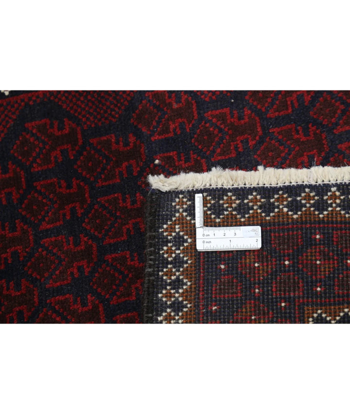 Red Afghan Baluchi Rug 2' 9" x 4' 7" Hand-Knotted | No. AT76759