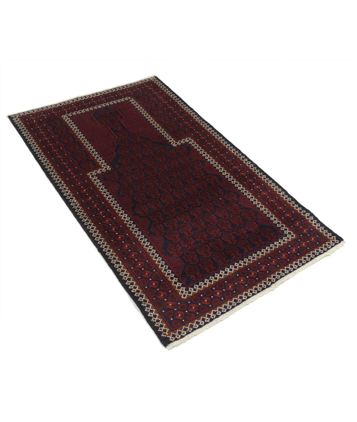 Red Afghan Baluchi Rug 2' 9" x 4' 7" Hand-Knotted | No. AT76759