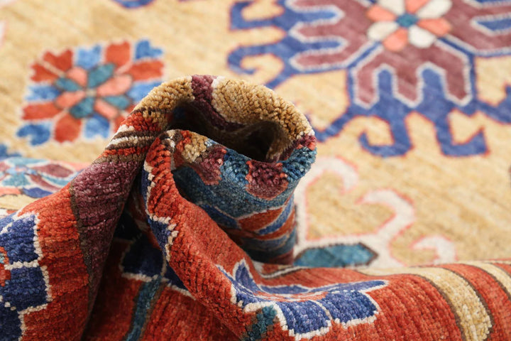 Afghan Nomadic Caucasian Humna Rug 6' 10" x 10' 1" Hand-Knotted | No. AT76778
