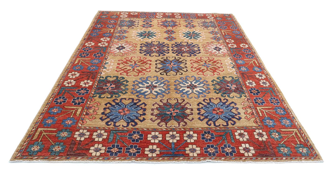 Afghan Nomadic Caucasian Humna Rug 6' 10" x 10' 1" Hand-Knotted | No. AT76778