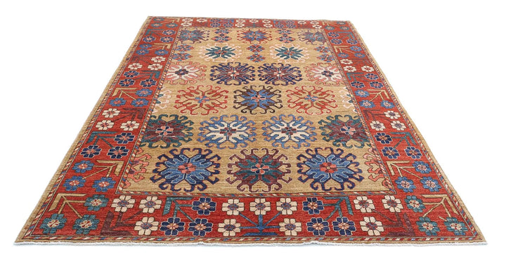 Afghan Nomadic Caucasian Humna Rug 6' 10" x 10' 1" Hand-Knotted | No. AT76778