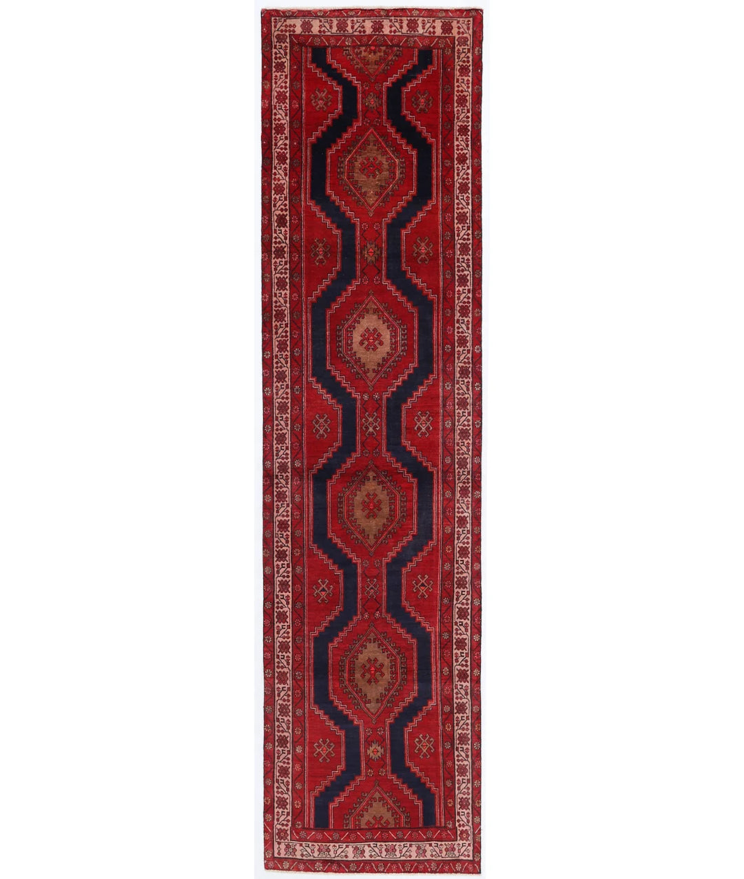 Peach Persian Hamadan Rug 3' 2" x 12' 8" Hand-Knotted | No. AT76845
