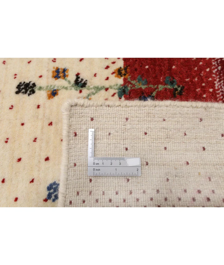 Ivory Indian Oriental Rug 4' 9" x 6' 6" Hand-Knotted | No. AT76920