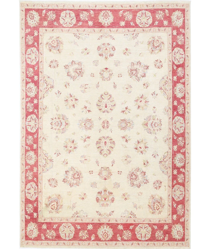 Ivory Afghan Ziegler Rug 9' 10" x 14' 0" Hand-Knotted | No. AT770339