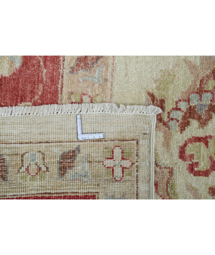 Ivory Afghan Ziegler Rug 9' 10" x 14' 0" Hand-Knotted | No. AT770339