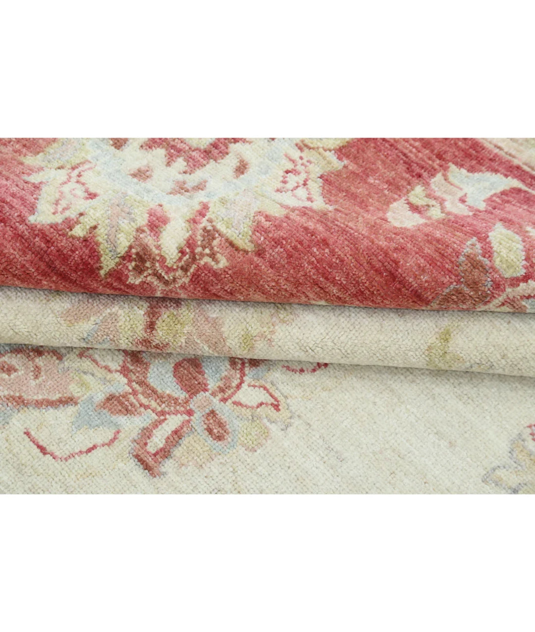 Ivory Afghan Ziegler Rug 9' 10" x 14' 0" Hand-Knotted | No. AT770339