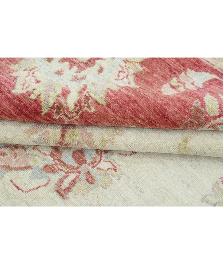 Ivory Afghan Ziegler Rug 9' 10" x 14' 0" Hand-Knotted | No. AT770339