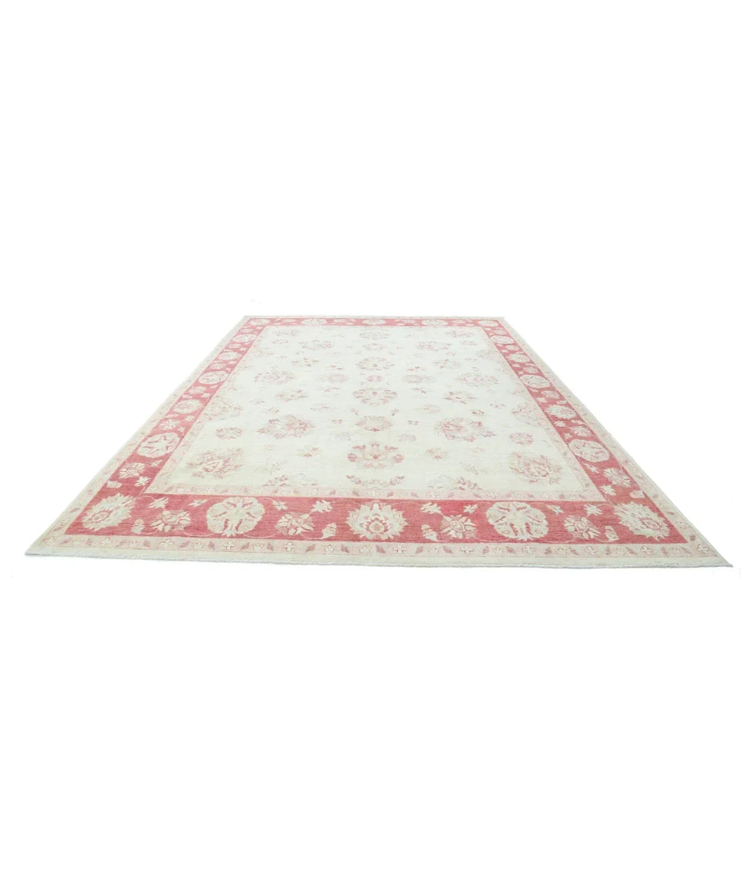Ivory Afghan Ziegler Rug 9' 10" x 14' 0" Hand-Knotted | No. AT770339