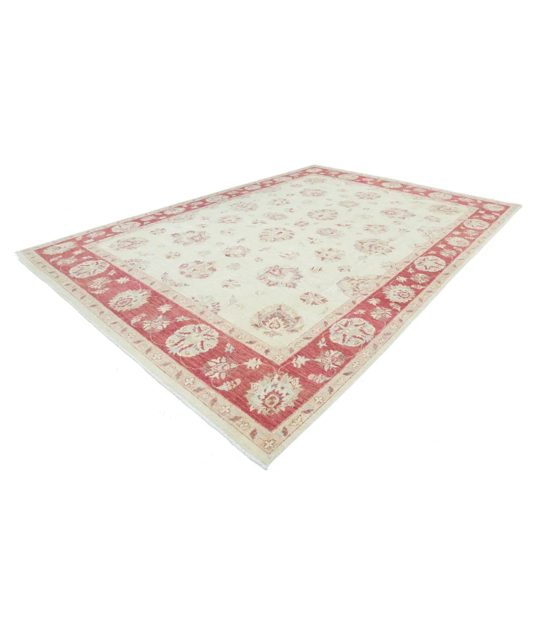 Ivory Afghan Ziegler Rug 9' 10" x 14' 0" Hand-Knotted | No. AT770339