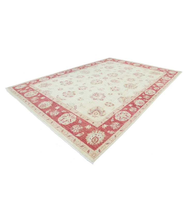 Ivory Afghan Ziegler Rug 9' 10" x 14' 0" Hand-Knotted | No. AT770339