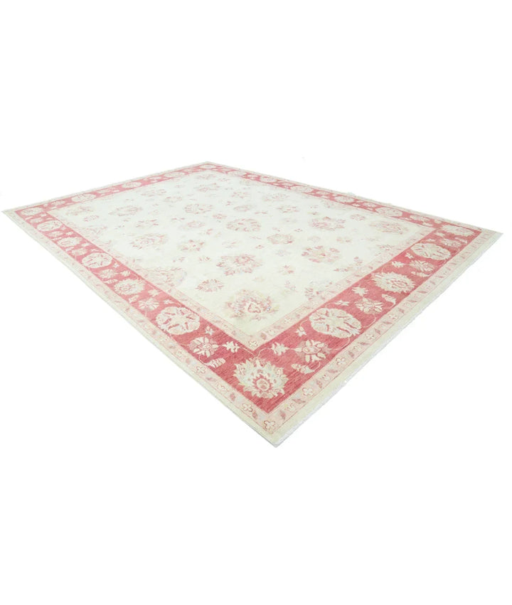 Ivory Afghan Ziegler Rug 9' 10" x 14' 0" Hand-Knotted | No. AT770339