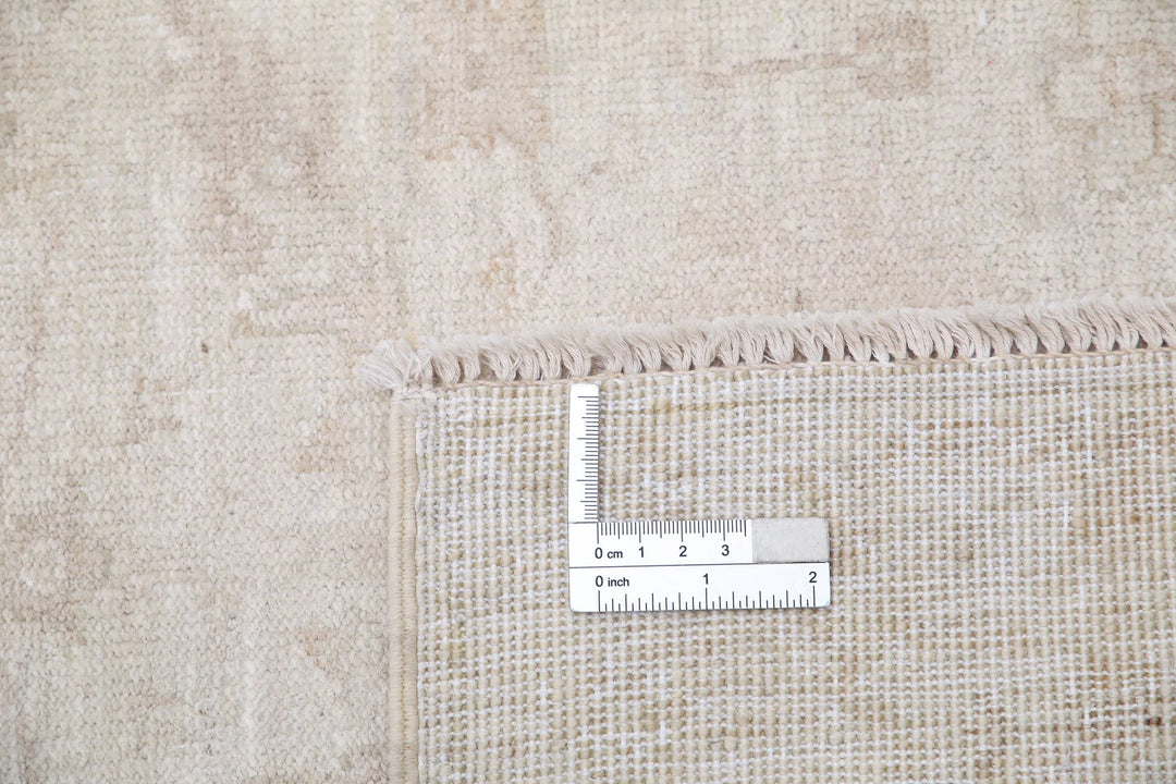 Ivory Afghan Serenity Rug 2' 7" x 6' 9" Hand-Knotted | No. AT77062