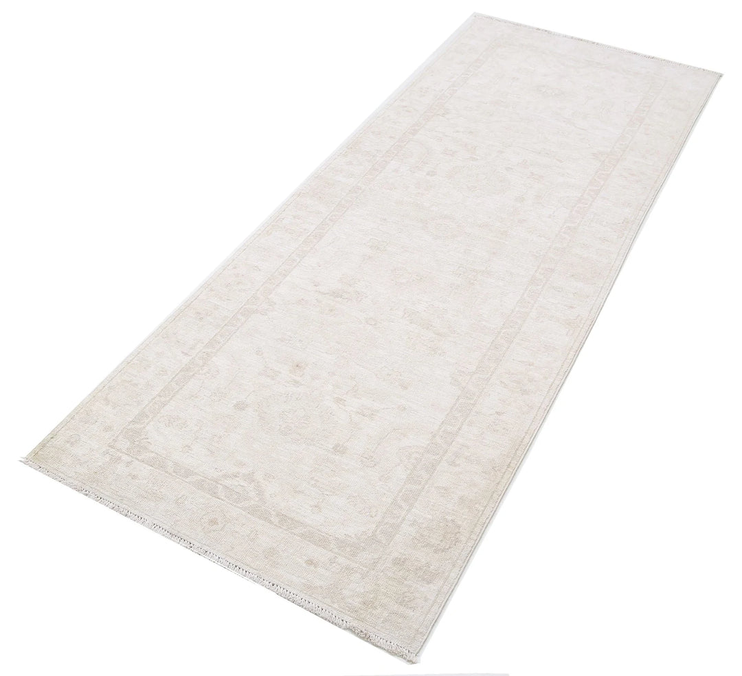 Ivory Afghan Serenity Rug 2' 7" x 6' 9" Hand-Knotted | No. AT77062