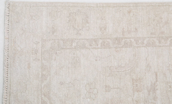 Ivory Afghan Serenity Rug 2' 7" x 6' 9" Hand-Knotted | No. AT77062