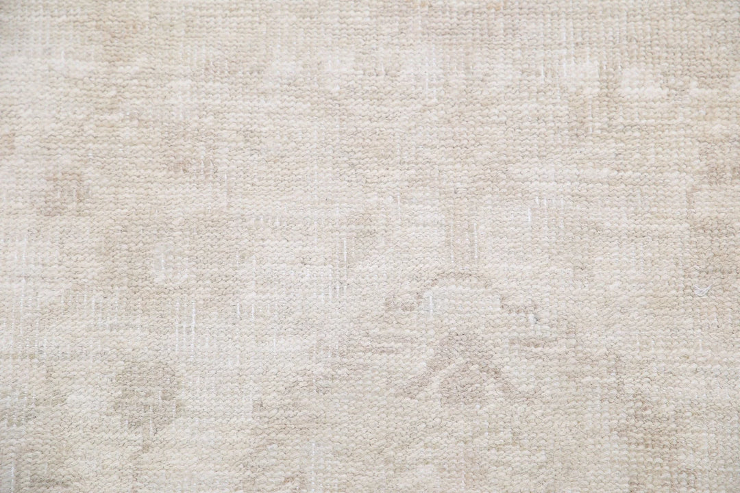 Ivory Afghan Serenity Rug 2' 7" x 6' 9" Hand-Knotted | No. AT77062
