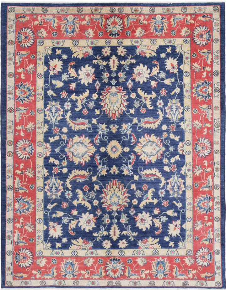 Afghan Ziegler Rug 4' 10" x 6' 4" Hand-Knotted | No. AT77077
