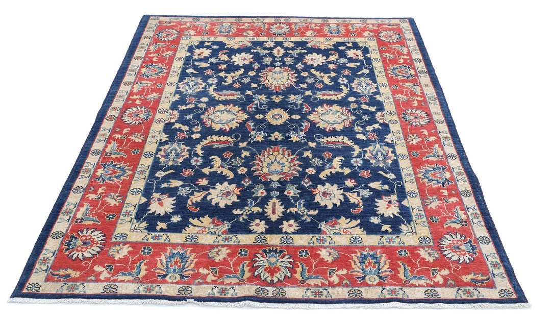 Afghan Ziegler Rug 4' 10" x 6' 4" Hand-Knotted | No. AT77077