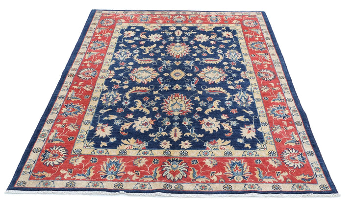 Afghan Ziegler Rug 4' 10" x 6' 4" Hand-Knotted | No. AT77077