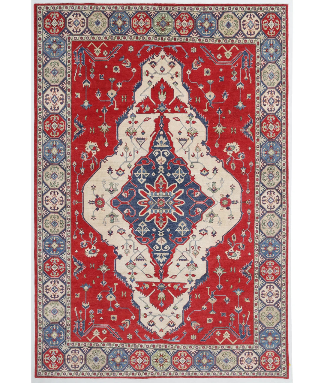 Afghan Kazak Rug 9' 9" x 14' 5" Hand-Knotted | No. AT77080