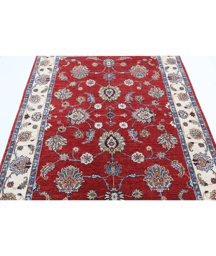 Afghan Ziegler Rug 5' 0" x 6' 7" Hand-Knotted | No. AT77149
