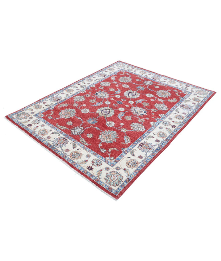 Afghan Ziegler Rug 5' 0" x 6' 7" Hand-Knotted | No. AT77149