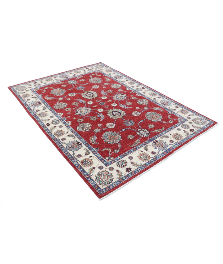 Afghan Ziegler Rug 5' 0" x 6' 7" Hand-Knotted | No. AT77149