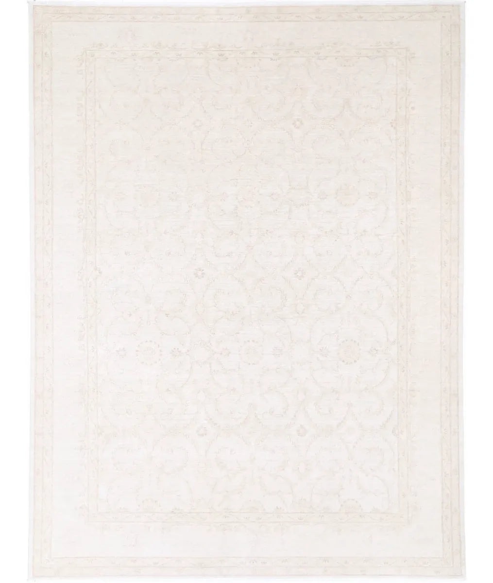 Ivory Afghan Serenity Rug 8' 9" x 11' 10" Hand-Knotted | No. AT77187