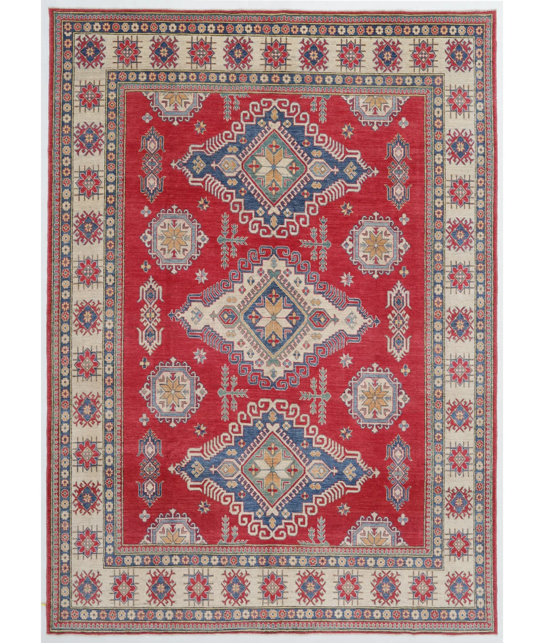 Afghan Kazak Rug 9' 10" x 13' 10" Hand-Knotted | No. AT77296