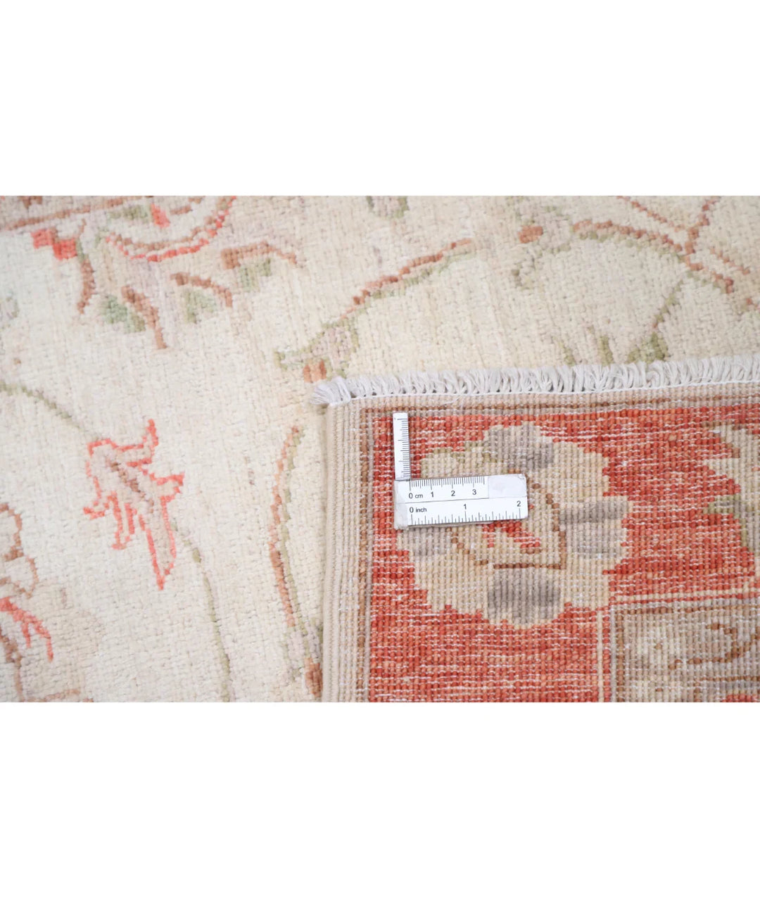 Ivory Afghan Serenity Rug 2' 7" x 3' 11" Hand-Knotted | No. AT77322