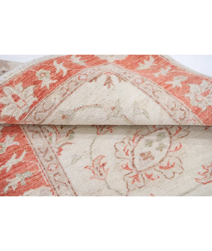 Ivory Afghan Serenity Rug 2' 7" x 3' 11" Hand-Knotted | No. AT77322
