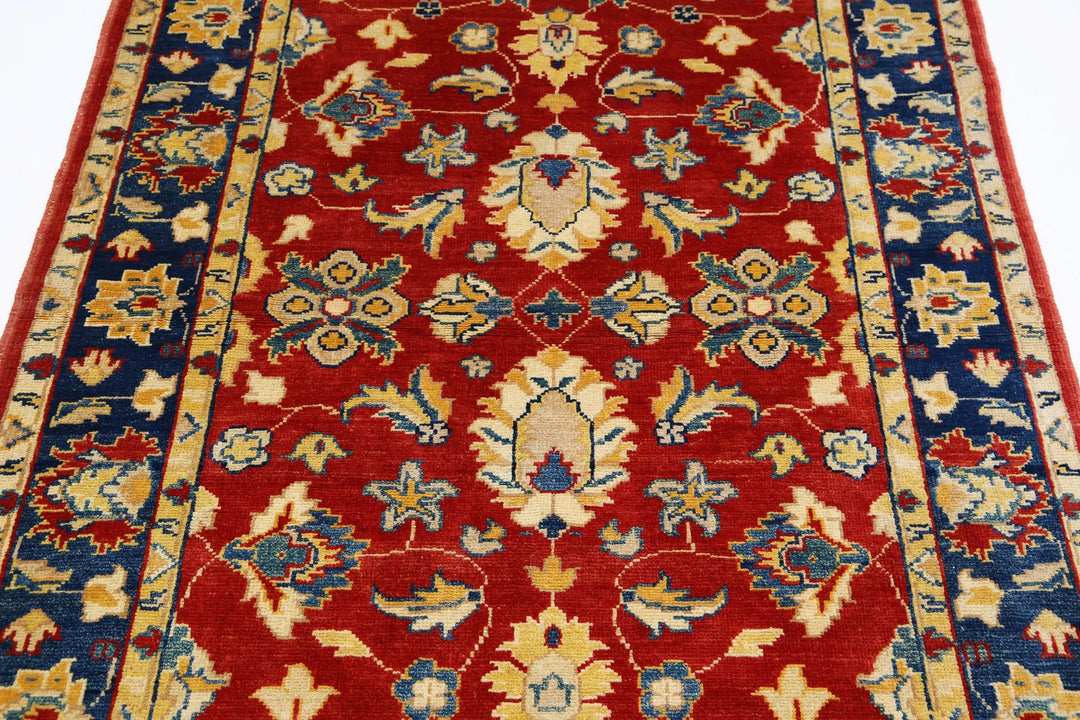 Red Afghan Oriental Rug 3'11" x 6'6" Hand-Knotted view