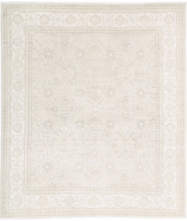 Brown Afghan Tabriz Rug 8' 2" x 9' 7" Hand-Knotted | No. AT77343