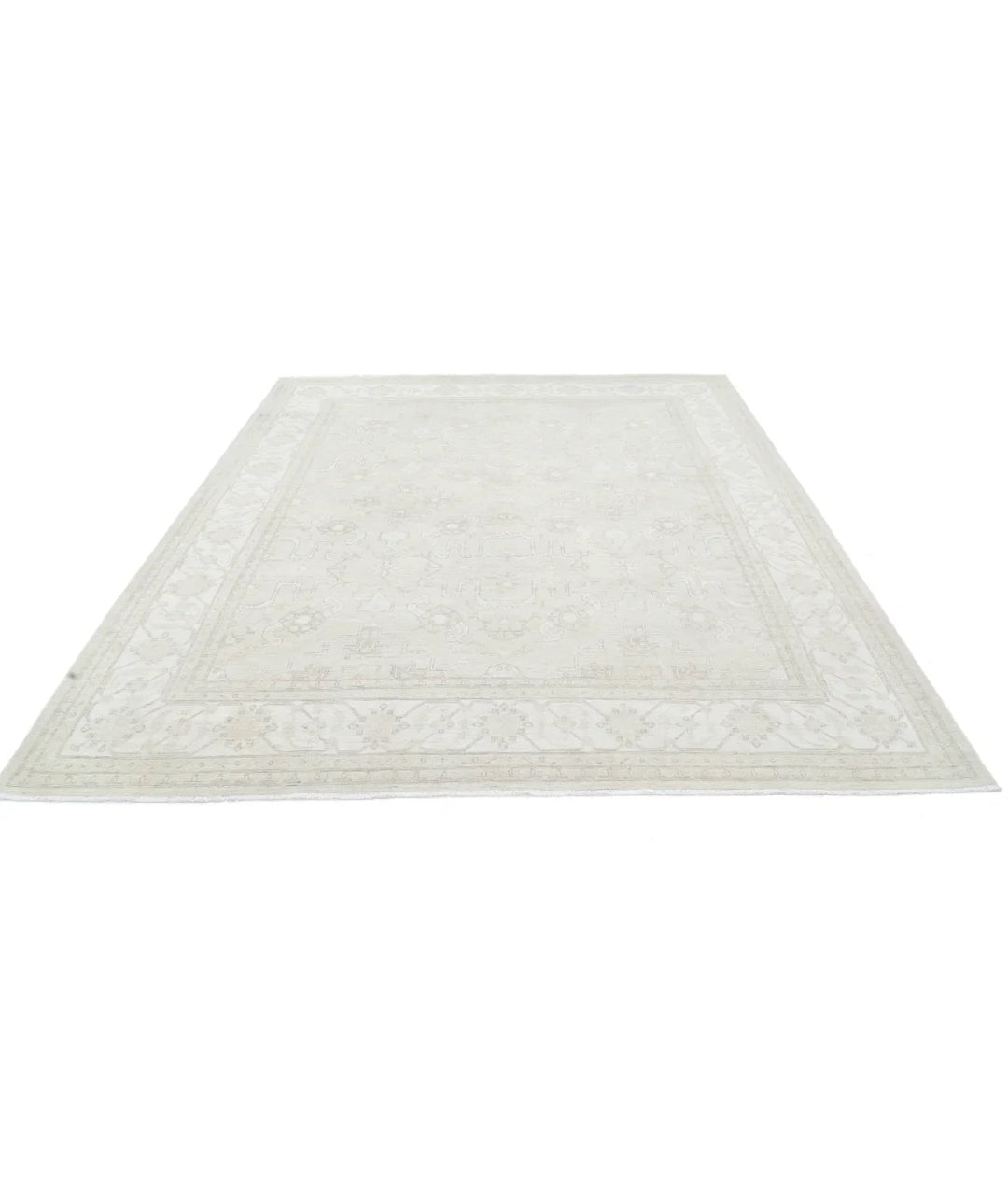 Brown Afghan Tabriz Rug 8' 2" x 9' 7" Hand-Knotted | No. AT77343