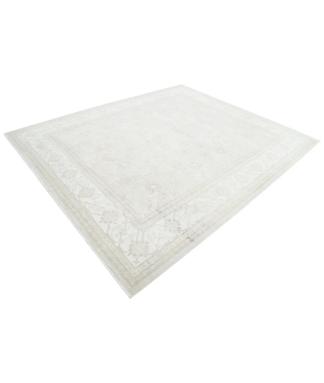 Brown Afghan Tabriz Rug 8' 2" x 9' 7" Hand-Knotted | No. AT77343