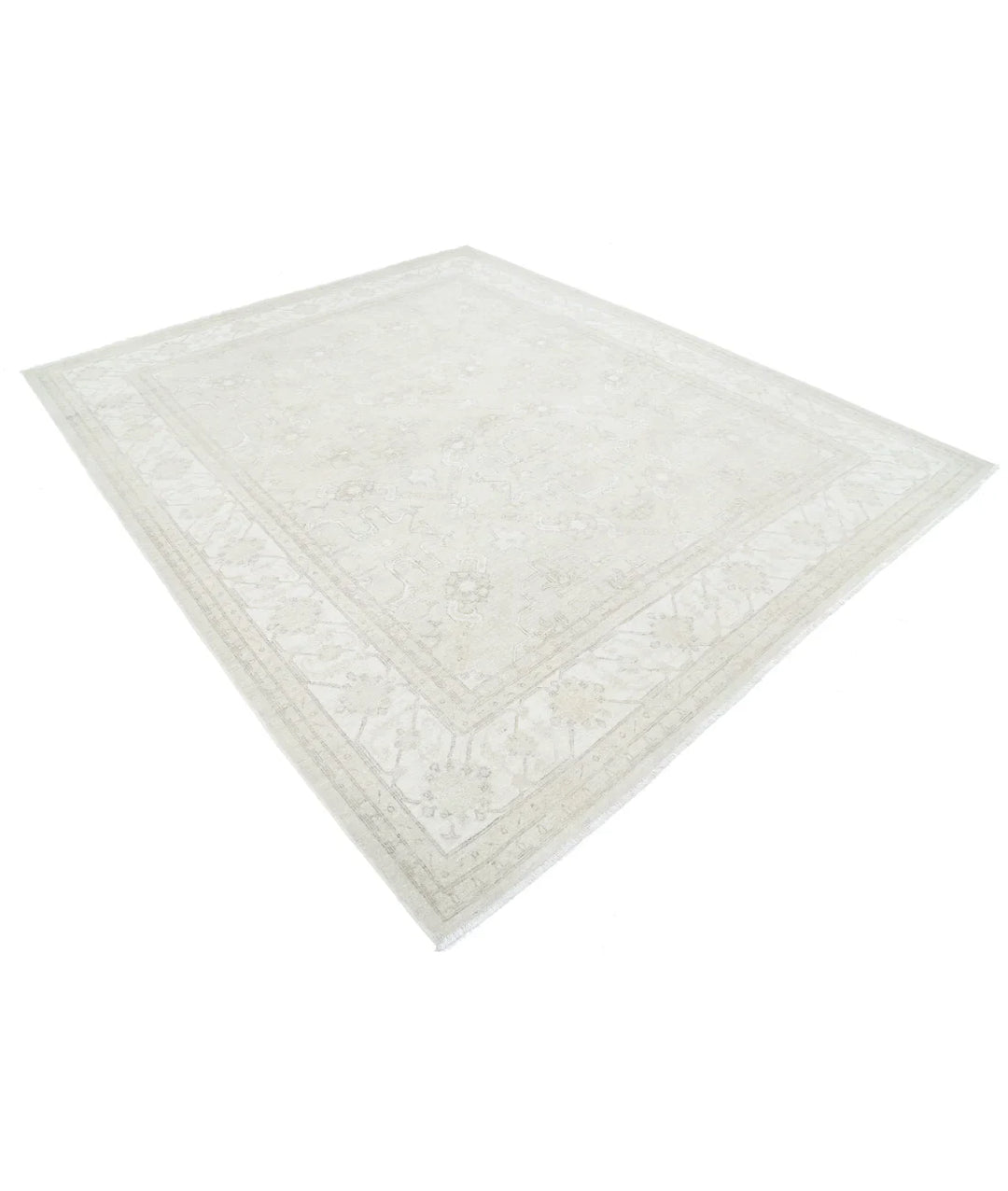 Brown Afghan Tabriz Rug 8' 2" x 9' 7" Hand-Knotted | No. AT77343