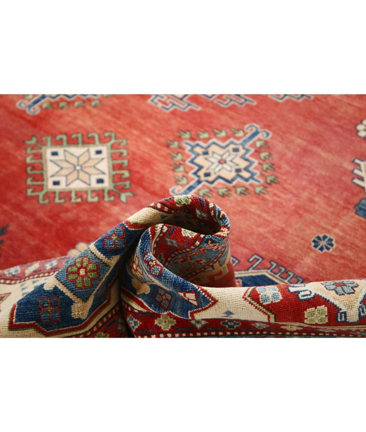 Afghan Kazak Rug 10' 1" x 13' 2" Hand-Knotted | No. AT77402
