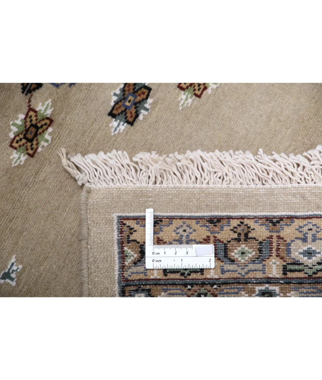 Ivory Pakistani Bokhara Rug 4' 6" x 6' 4" Hand-Knotted | No. AT77405