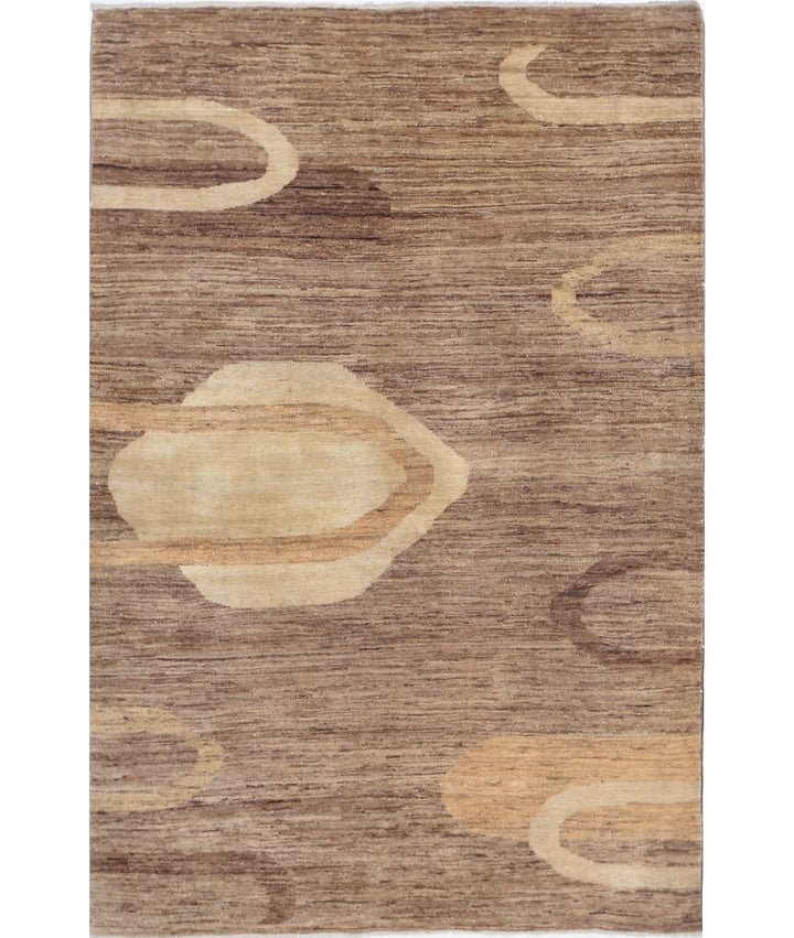 Multicolor Afghan Oriental Rug 3' 9" x 5' 7" Hand-Knotted