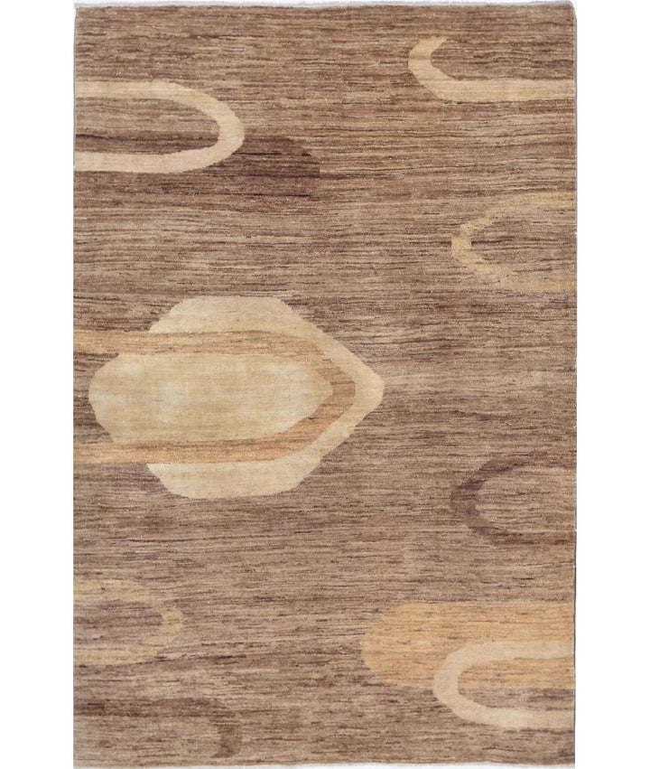 Multicolor Afghan Oriental Rug 3' 9" x 5' 7" Hand-Knotted | No. AT77442