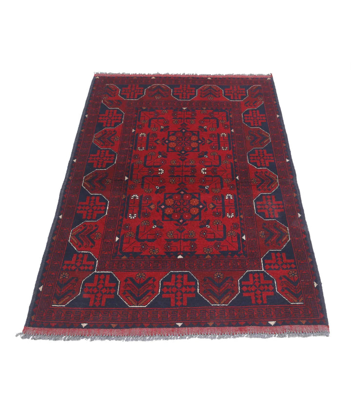 Afghan Khal Muhammadi Rug 3' 4" x 4' 11" Hand-Knotted | No. AT77452