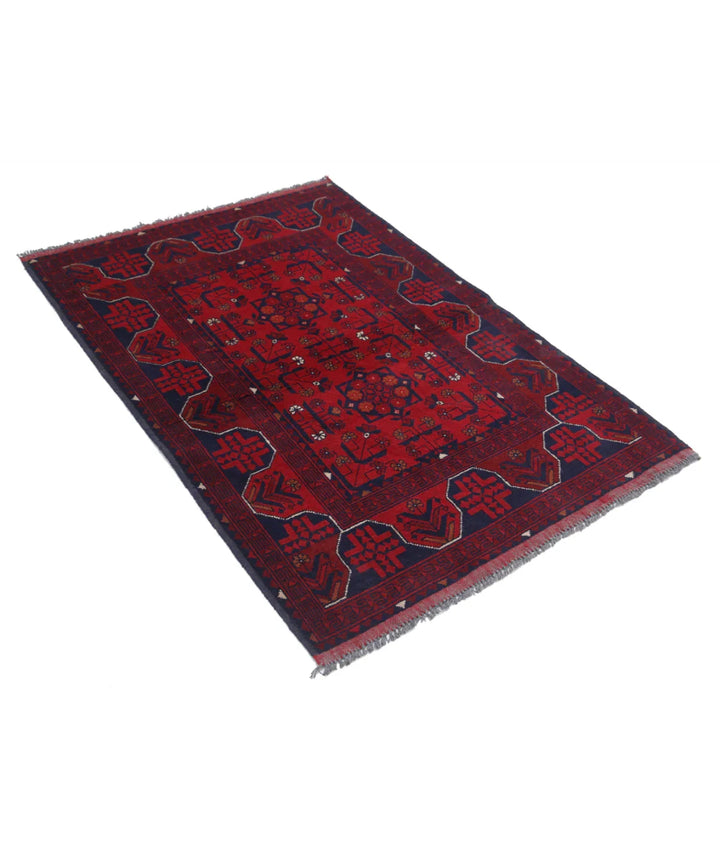 Afghan Khal Muhammadi Rug 3' 4" x 4' 11" Hand-Knotted | No. AT77452