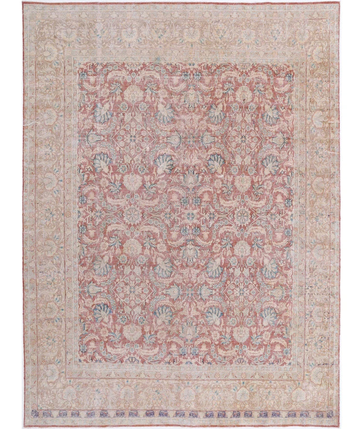 Red Persian Vintage Rug 9' 6" x 12' 11" Hand-Knotted | No. AT77499
