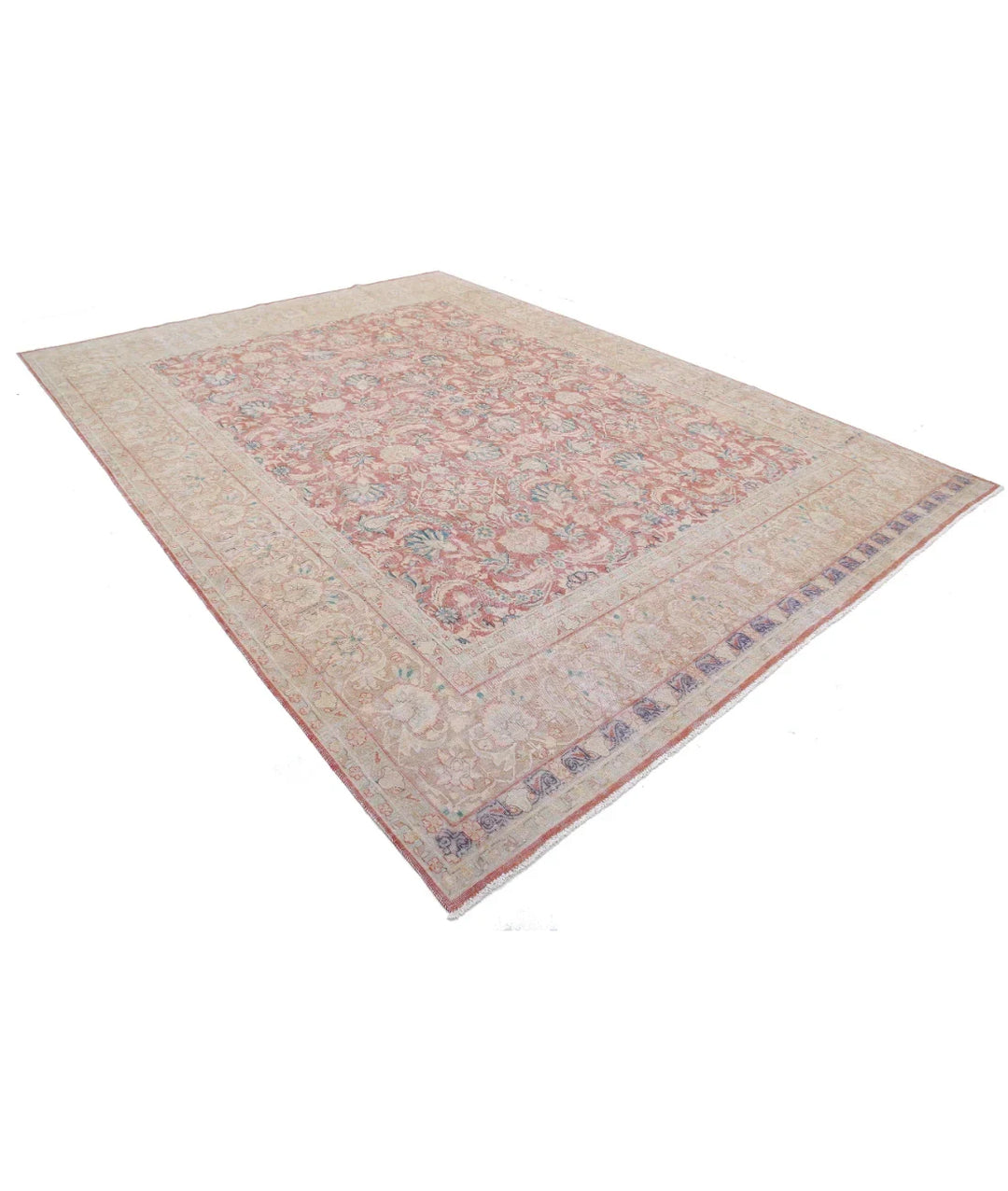 Red Persian Vintage Rug 9' 6" x 12' 11" Hand-Knotted | No. AT77499