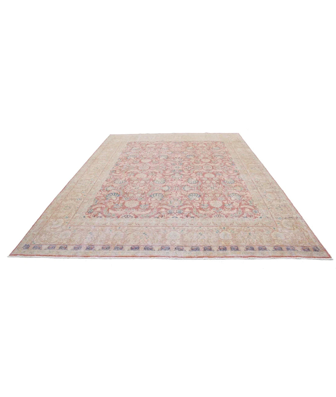 Red Persian Vintage Rug 9' 6" x 12' 11" Hand-Knotted | No. AT77499