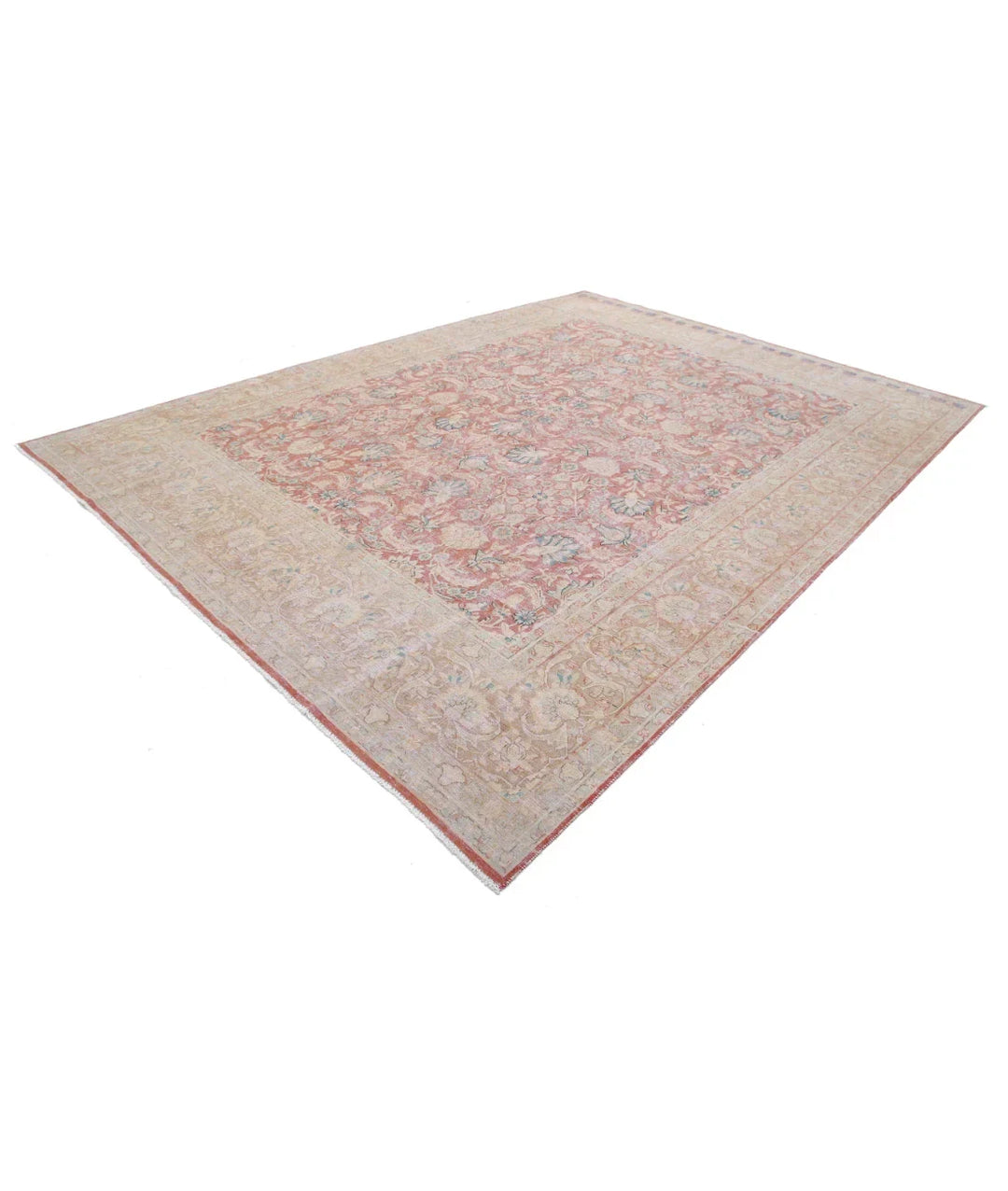 Red Persian Vintage Rug 9' 6" x 12' 11" Hand-Knotted | No. AT77499