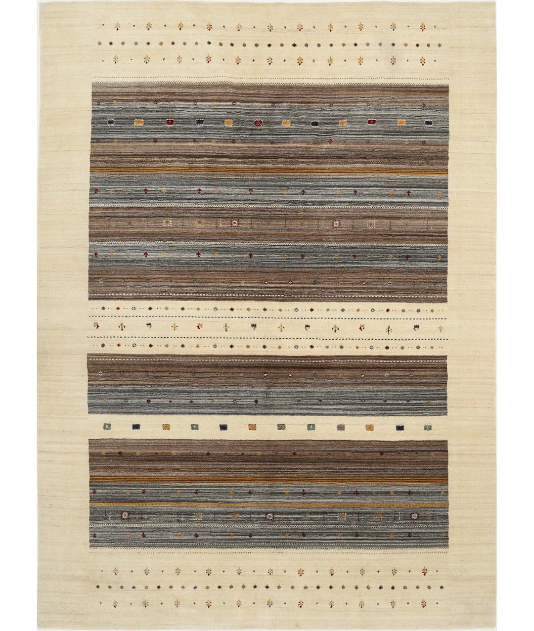 Ivory Indian Lori Rug 8' 5" x 11' 5" Hand-Knotted | No. AT77608
