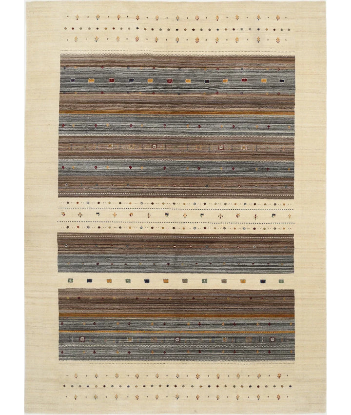Ivory Indian Lori Rug 8' 5" x 11' 5" Hand-Knotted | No. AT77608