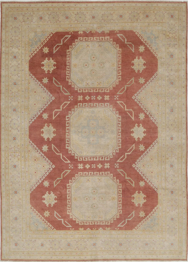 Afghan Kazak Rug 8' 9" x 12' 2" Hand-Knotted | No. AT77619