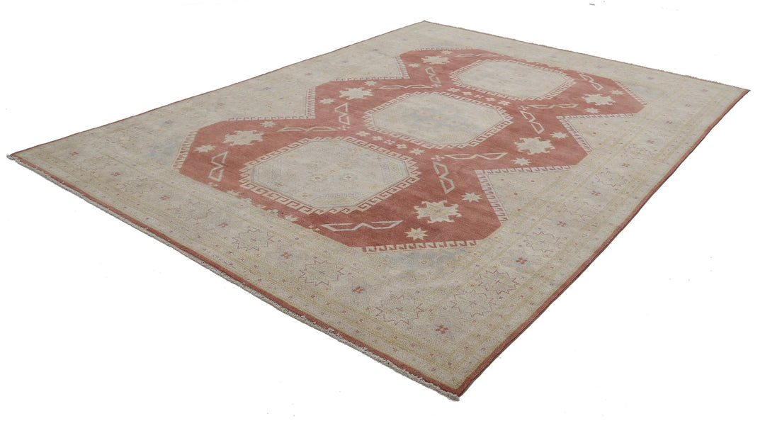 Afghan Kazak Rug 8' 9" x 12' 2" Hand-Knotted | No. AT77619