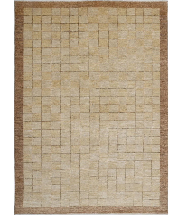 Beige Afghan Oriental Rug 6' 0" x 8' 7" Hand-Knotted | No. AT77634